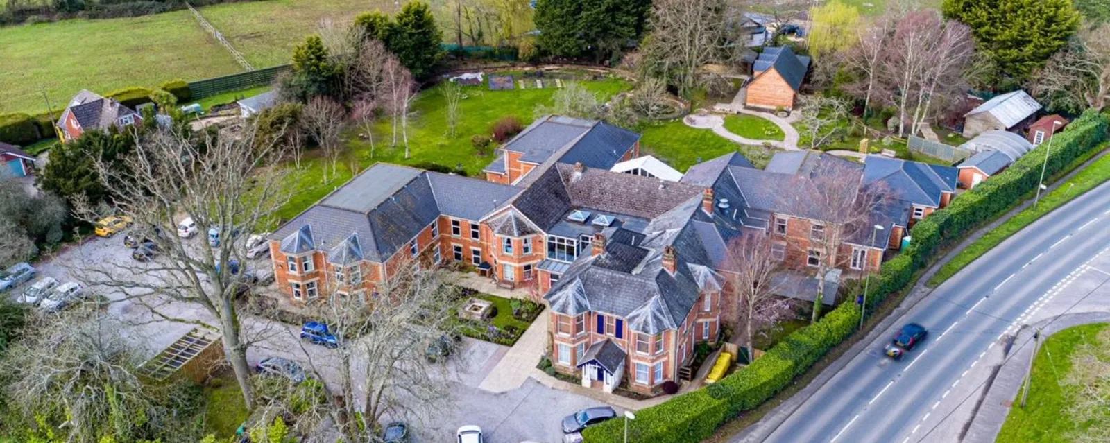 Modern day Ariel shot of Laurel Care Home